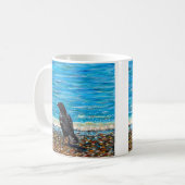 Crow on the Beach 2 Painting Kaffeetasse (Vorderseite Links)