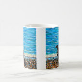 Crow on the Beach 2 Painting Kaffeetasse (Mittel)