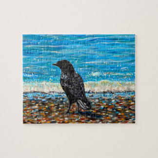 Crow on the Beach 2 Painting Puzzle