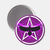 Crow-Pentagramm - Lila Magnet (Vorderseite/Rückseite)