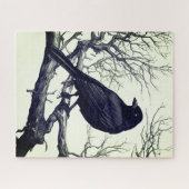 Crow Perched on Bare Winter Branches Puzzle (Horizontal)