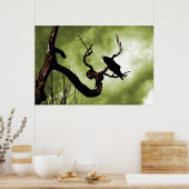 Crow Perching auf einem Poster für einen toten Bau (Küche)