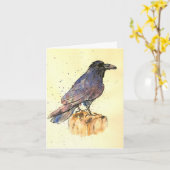Crow - Personalisieren Sie Ihre eigene Nachricht Karte (Gelbe Blume)