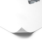 Crow Perwing mit Blick zurück auf Low Polygon Poster (Ecke)