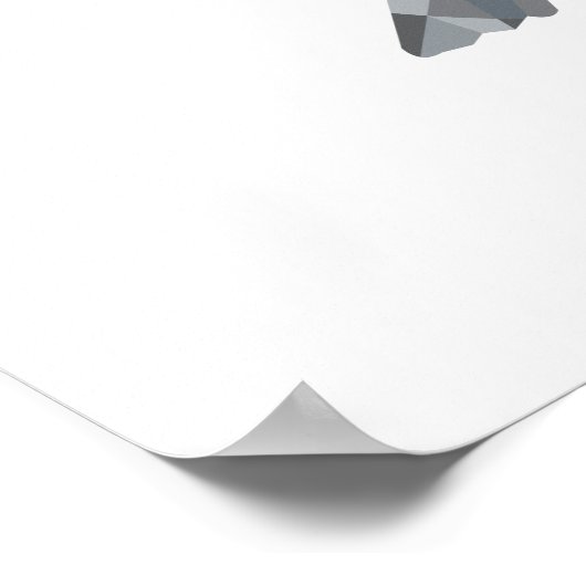 Crow Perwing mit Blick zurück auf Low Polygon Poster (Ecke)