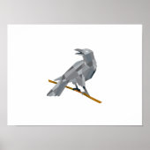 Crow Perwing mit Blick zurück auf Low Polygon Poster (Vorne)