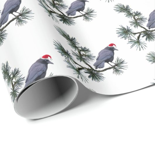 Crow Pine Holiday Wrapping Paper Geschenkpapier (Rolleneckpunkt)