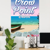 Crow Point, Devon Travel Poster (Heimbüro)