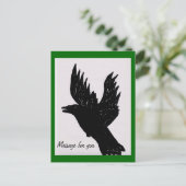 Crow Postkarte (Stehend Vorderseite)