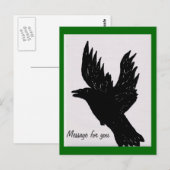 Crow Postkarte (Vorne/Hinten)