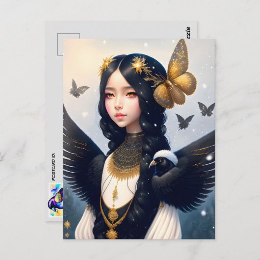 Crow Princess, Postüberquerung Postkarte (Vorne/Hinten)