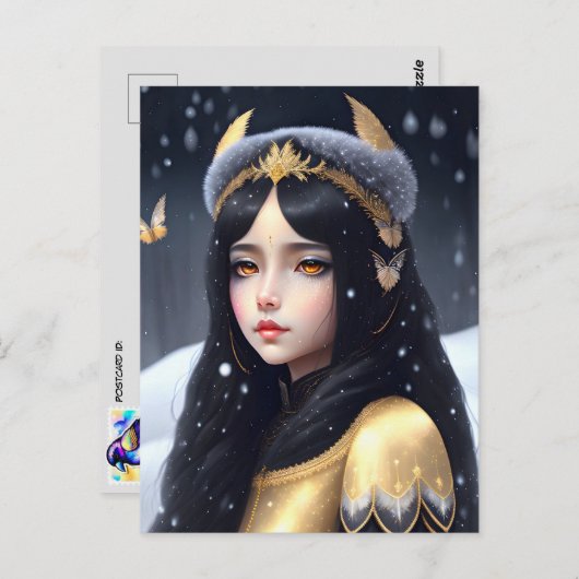 Crow Princess, Postüberquerung Postkarte (Vorne/Hinten)