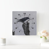 Crow Quadratische Wanduhr (Zuhause)