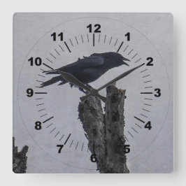 Crow Quadratische Wanduhr