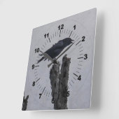 Crow Quadratische Wanduhr (Winkel)