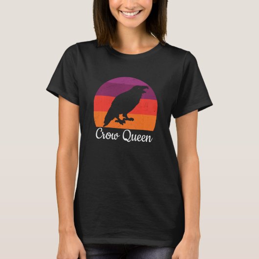 Crow Queen Black Raven Bird Lover Vogelbeobachtung T-Shirt (Vorderseite)