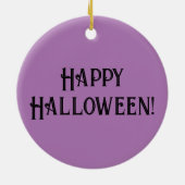 Crow Raven and Skull Halloween Lila Stars Bats Keramik Ornament (Hinten)