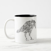Crow Raven Art Zweifarbige Tasse (Links)