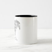 Crow Raven Art Zweifarbige Tasse (Mittel)