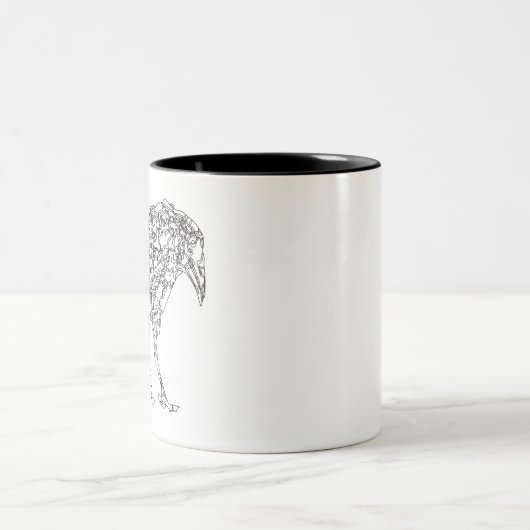 Crow Raven Art Zweifarbige Tasse (Mittel)