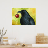 Crow Raven Bird 55 mit Kirsche Poster (Küche)