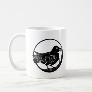 Crow Raven Bird aus Holz geschnitten Tasse