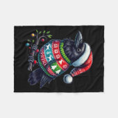 Crow Raven Bird Ugly Sweater Weihnachtsmannmütze W Fleecedecke (Vorderseite (Horizontal))