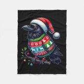 Crow Raven Bird Ugly Sweater Weihnachtsmannmütze W Fleecedecke (Vorderseite)