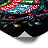 Crow Raven Bird Ugly Sweater Weihnachtsmannmütze W Poster (Ecke)