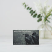 Crow Raven Business Card Visitenkarte (Stehend Vorderseite)