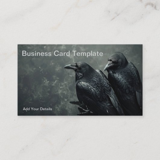 Crow Raven Business Card Visitenkarte (Vorderseite)