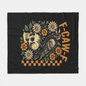Crow Raven F-Caw-F Cool Unique Fleecedecke (Vorderseite (Horizontal))