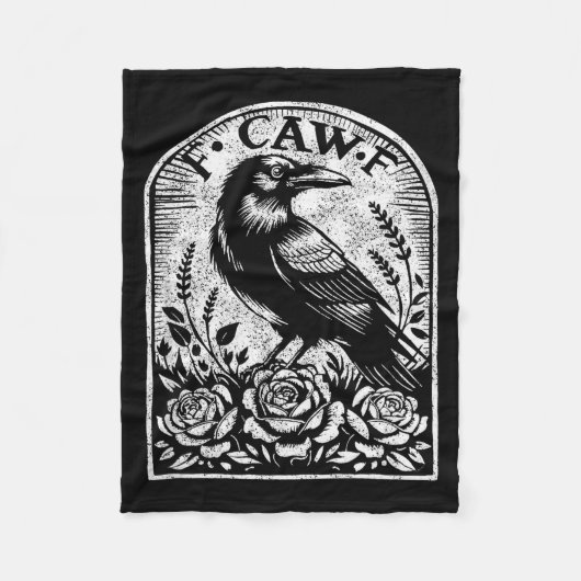 Crow Raven F Caw F Fleecedecke (Vorderseite)