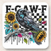 Crow Raven F-CAW-F Funny Halloween Getränkeuntersetzer (Vorderseite)
