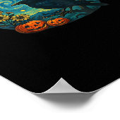 Crow Raven F-Caw-F Funny Halloween Gothic Checkere Poster (Ecke)