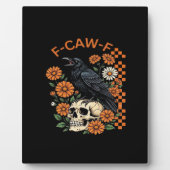 Crow Raven F-Caw-F Funny Halloween Gothic Creative Fotoplatte (Vorderseite)