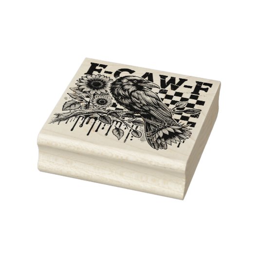 Crow Raven F-CAW-F Funny Halloween Gummistempel (Stempel)