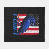 Crow Raven Funny F-Caw-F Minimal Clean Fleecedecke (Vorderseite (Horizontal))