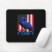 Crow Raven Funny F-Caw-F Minimal Clean Mousepad (Mit Mouse)