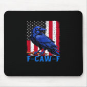 Crow Raven Funny F-Caw-F Minimal Clean Mousepad (Vorne)