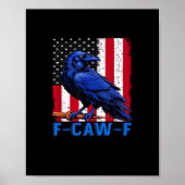 Crow Raven Funny F-Caw-F Minimal Clean Poster (Vorne)