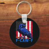Crow Raven Funny F-Caw-F Minimal Clean Schlüsselanhänger (Vorderseite)