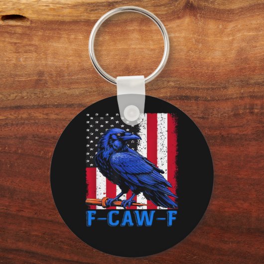 Crow Raven Funny F-Caw-F Minimal Clean Schlüsselanhänger (Vorderseite)