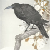 Crow Raven Koson Japanese Bird Aufkleber (Vorderseite)