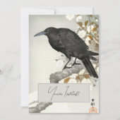 Crow Raven Koson Japanese Bird Einladung (Vorderseite)