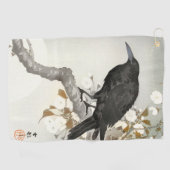 Crow Raven Koson Japanese Bird Golfhandtuch (Horizontal)