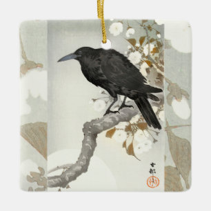 Crow Raven Koson Japanese Bird Keramikornament