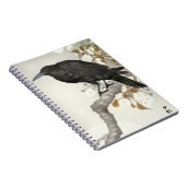 Crow Raven Koson Japanese Bird Notizblock (Rechte Seite)