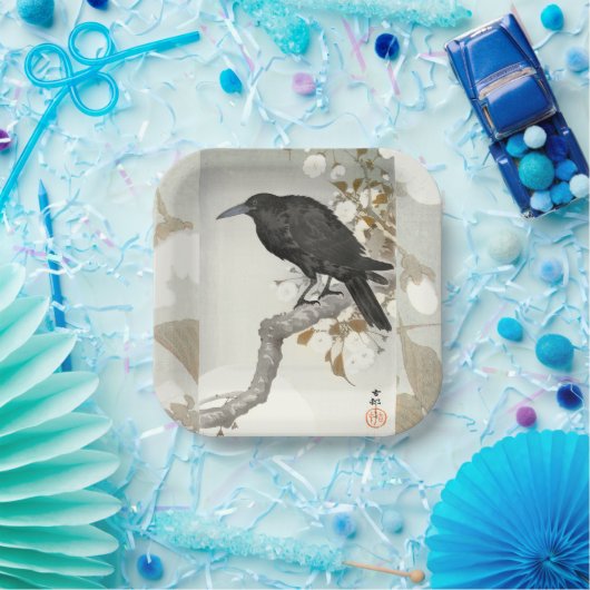 Crow Raven Koson Japanese Bird Pappteller (Party)