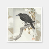 Crow Raven Koson Japanese Bird Serviette (Vorderseite)
